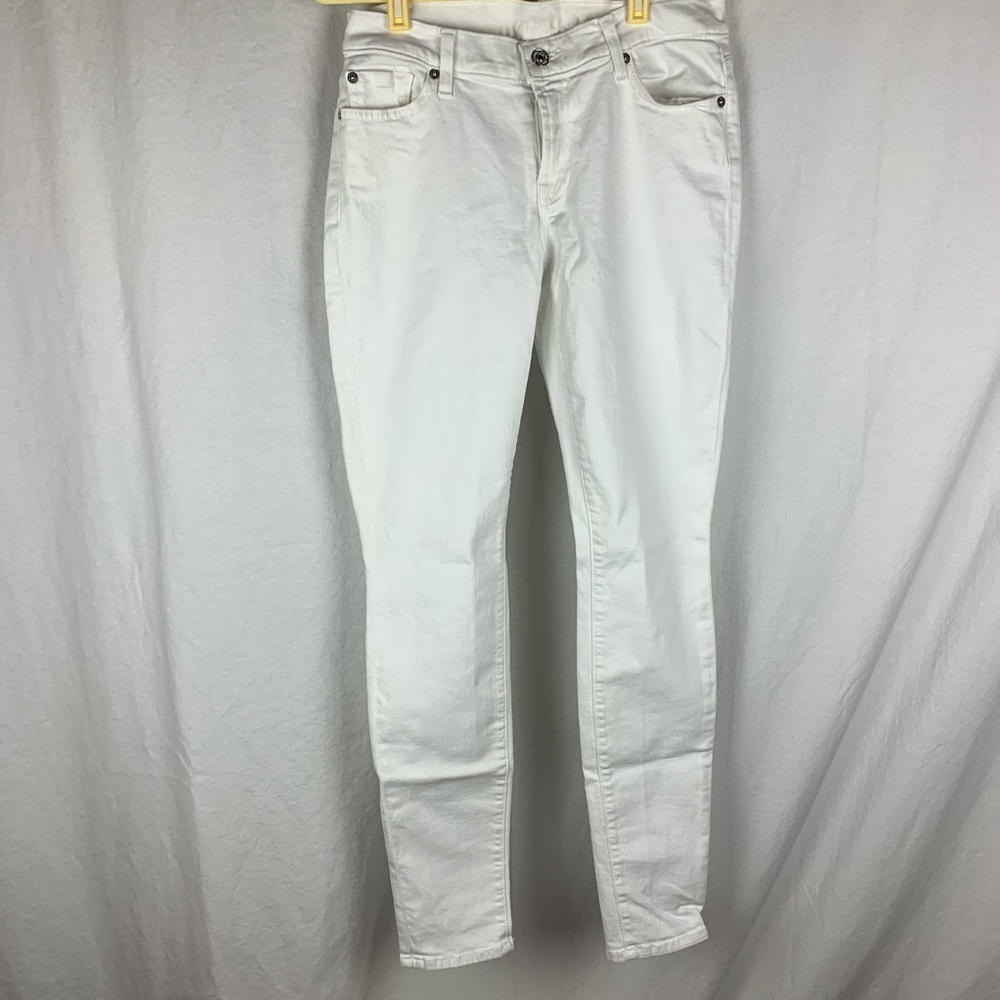 7 for all mankind white skinny jeans